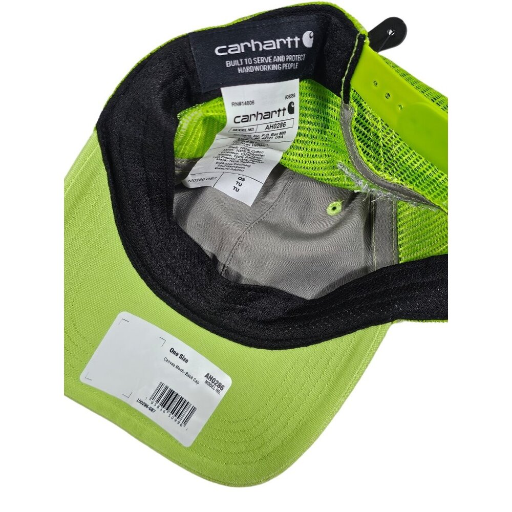 Carhartt Force Mesh Snapback Neon Green Adjustable Hat - Picture 4 of 4